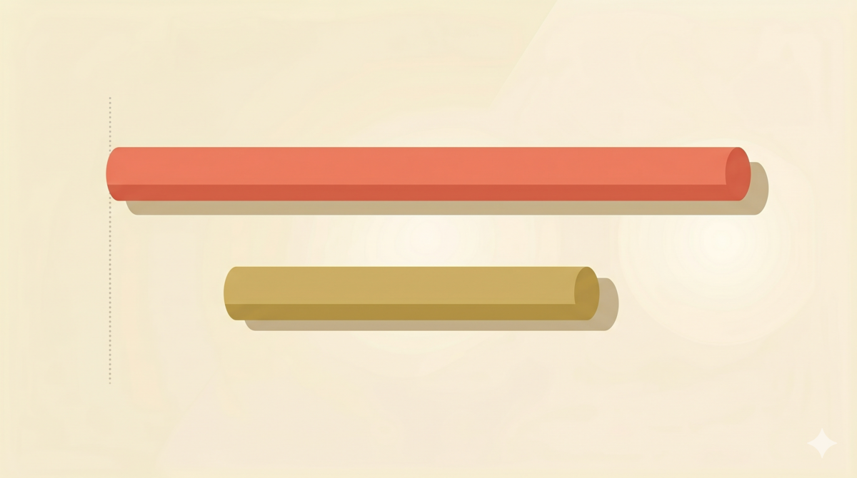 Misaligned rod ends teach the wrong rule — red means long, not compare the ends
