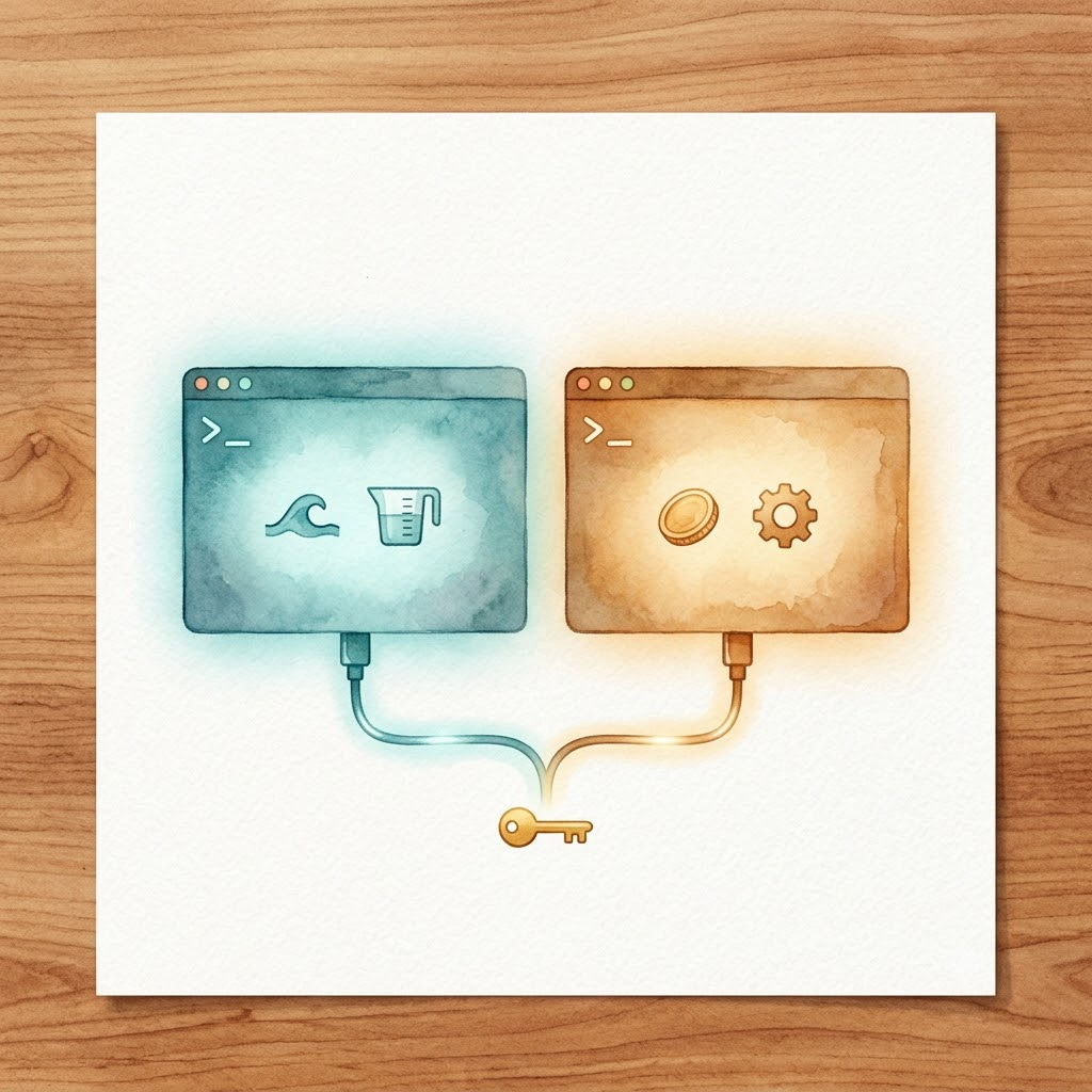 Route by task: two terminals splitting traffic